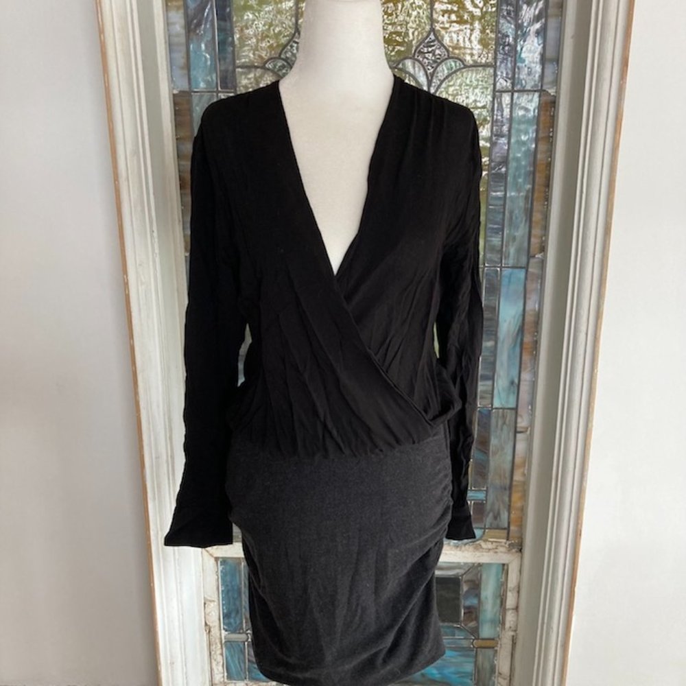 James Perse Black & Charcoal Gray Contrast Dress